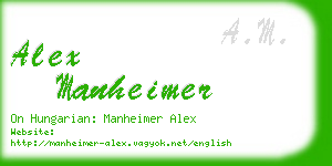 alex manheimer business card